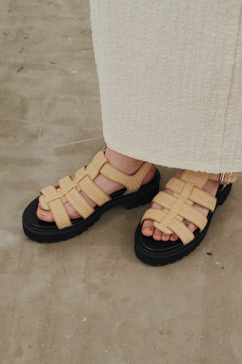 クロシェチャンキーソールサンダル BEG M