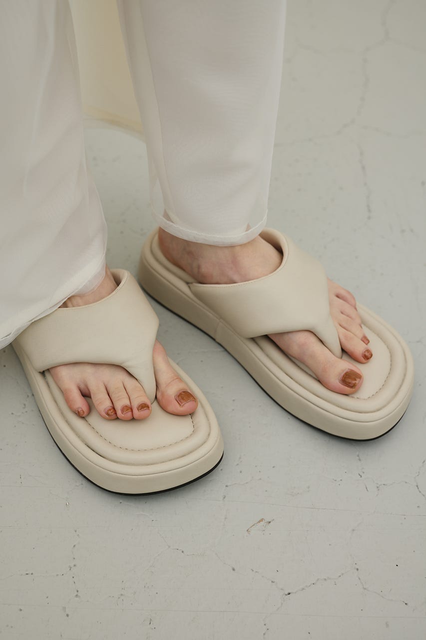 プラットフォームトングサンダル L/BEG M