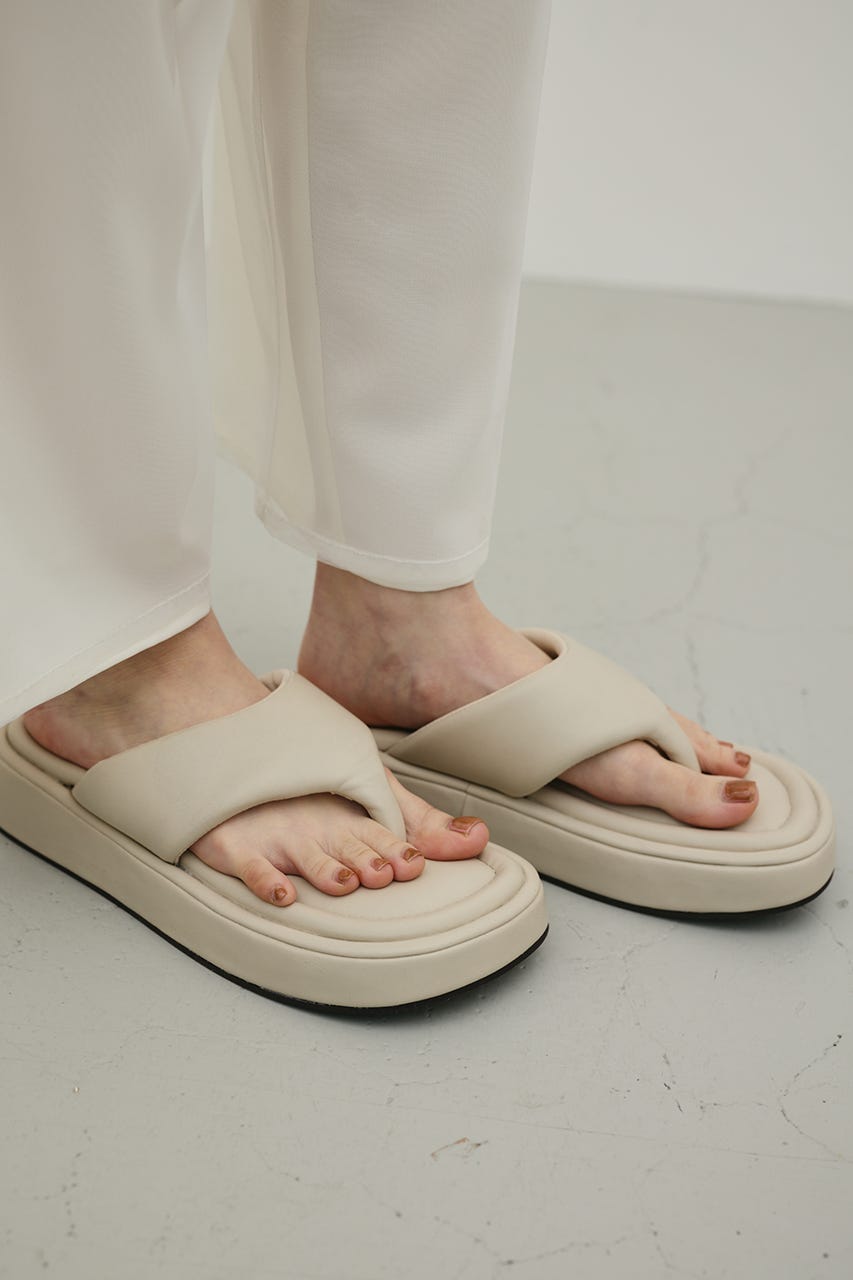 プラットフォームトングサンダル L/BEG M