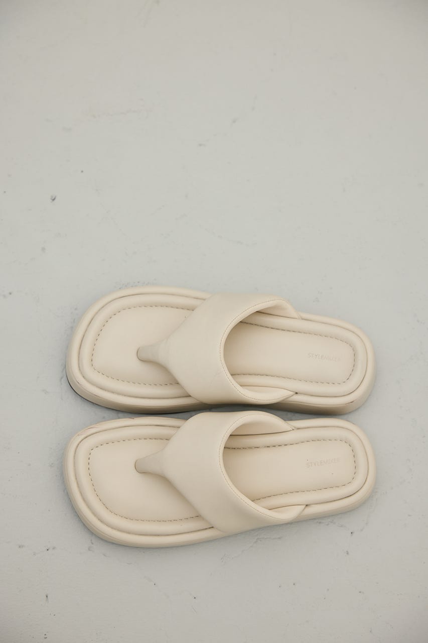 プラットフォームトングサンダル L/BEG M