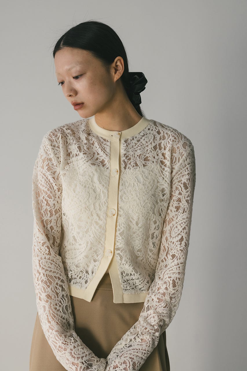 ニュアンスレースニットカーデ IVOY FREE
