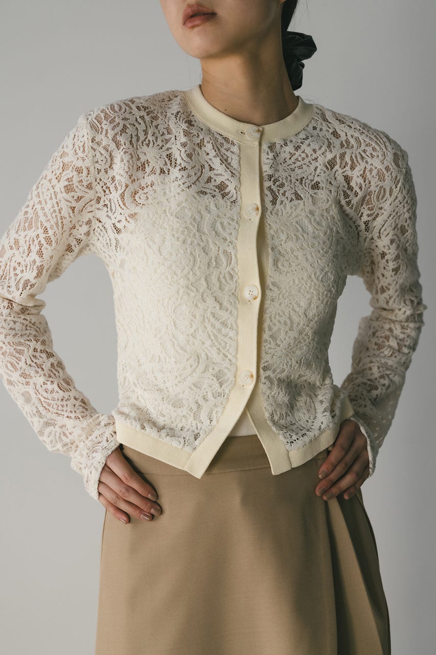 ニュアンスレースニットカーデ IVOY FREE