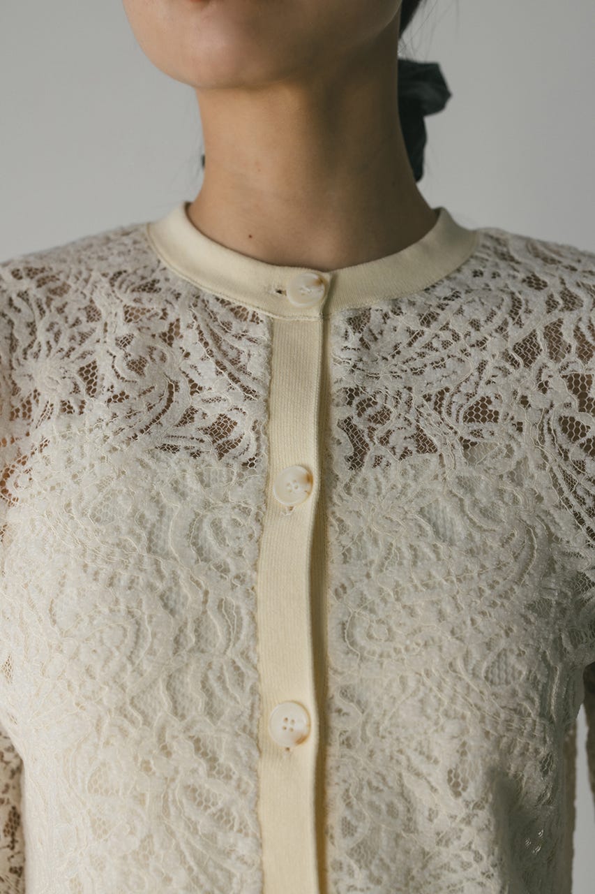 ニュアンスレースニットカーデ IVOY FREE