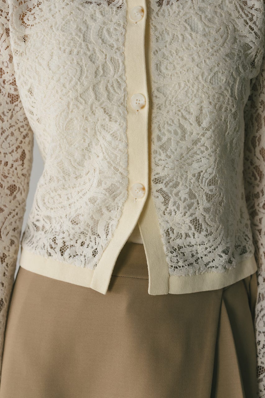 ニュアンスレースニットカーデ IVOY FREE