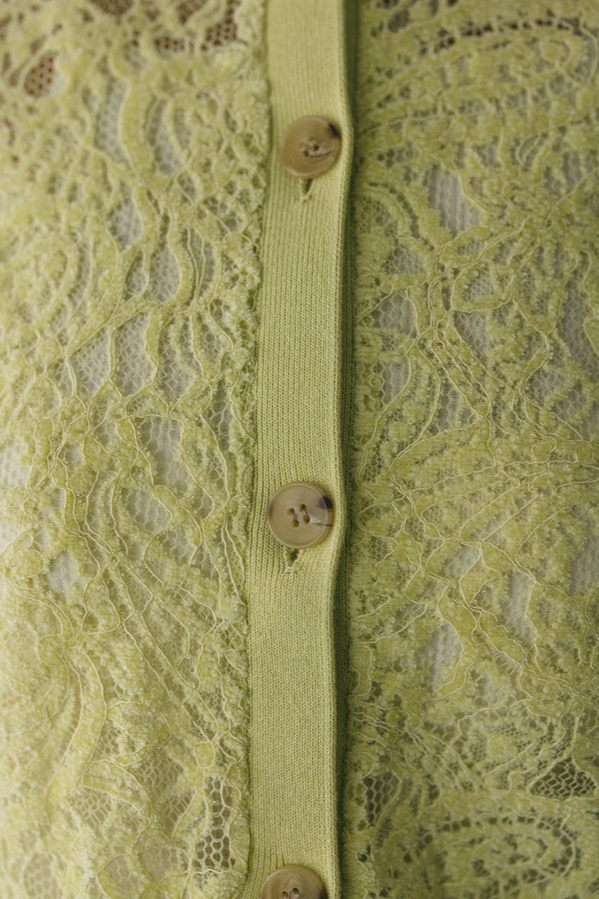 ニュアンスレースニットカーデ L/GRN FREE