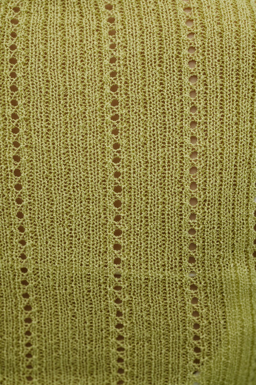 アイレットレースニットポロ GRN FREE