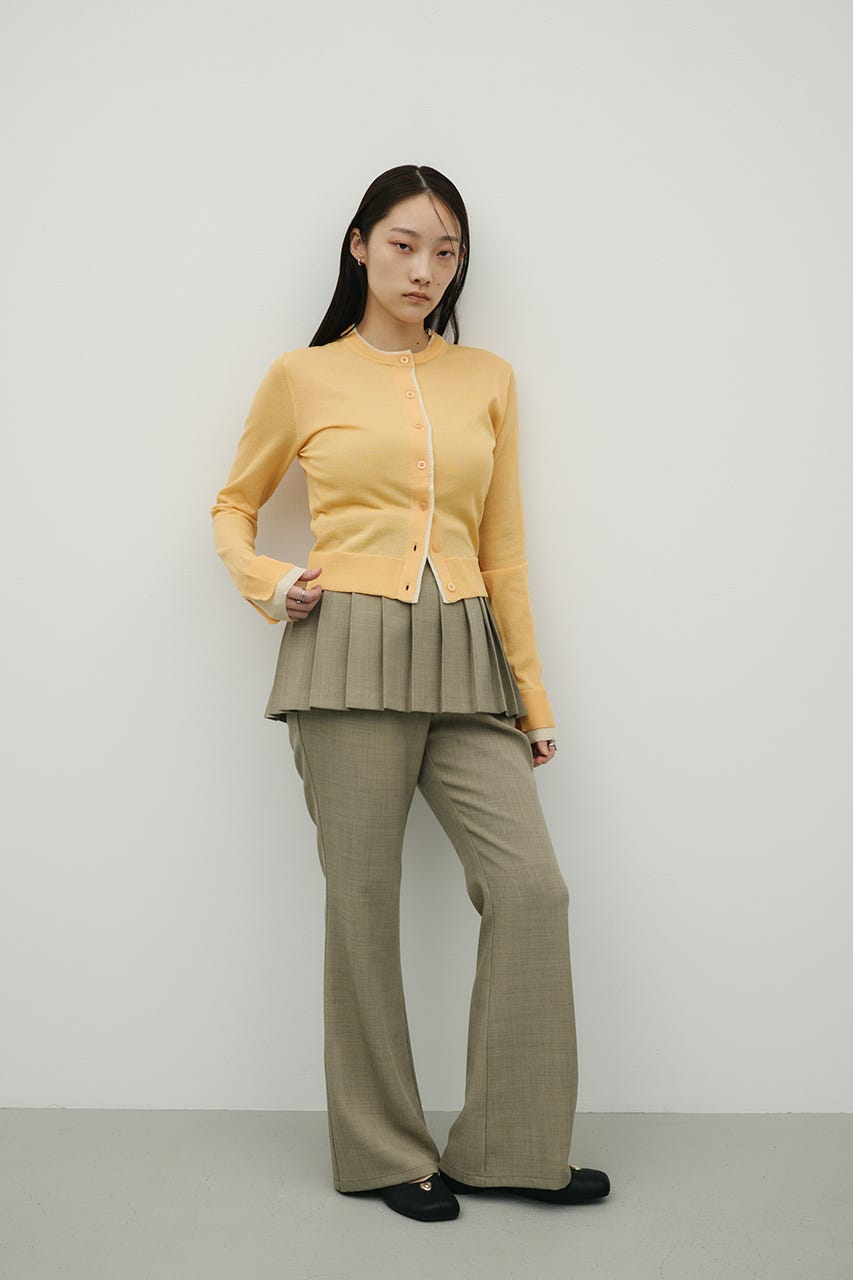 バイカラーニットカーデ ORG FREE