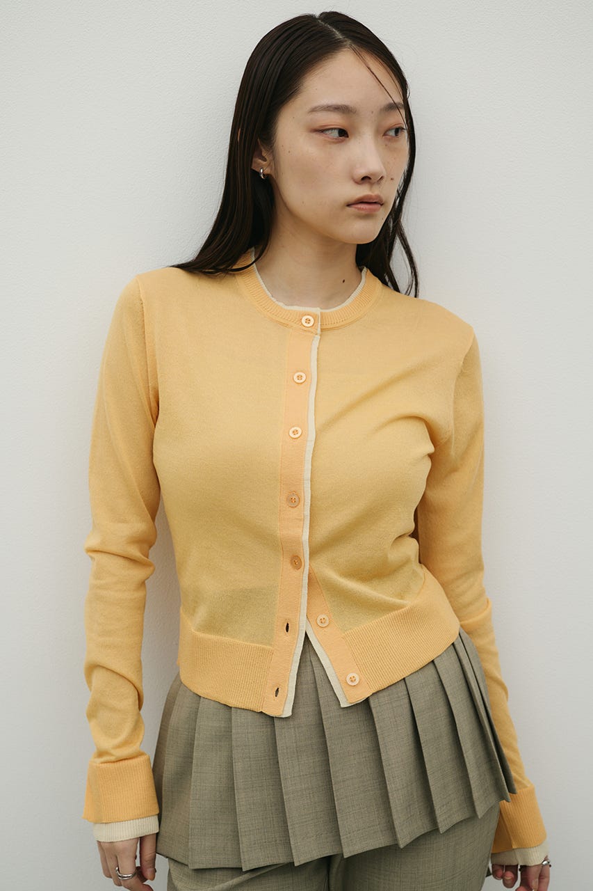 バイカラーニットカーデ ORG FREE