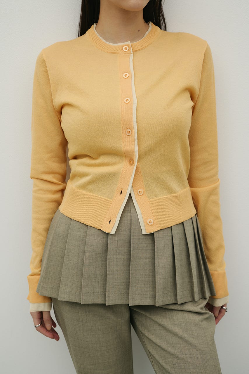 バイカラーニットカーデ ORG FREE