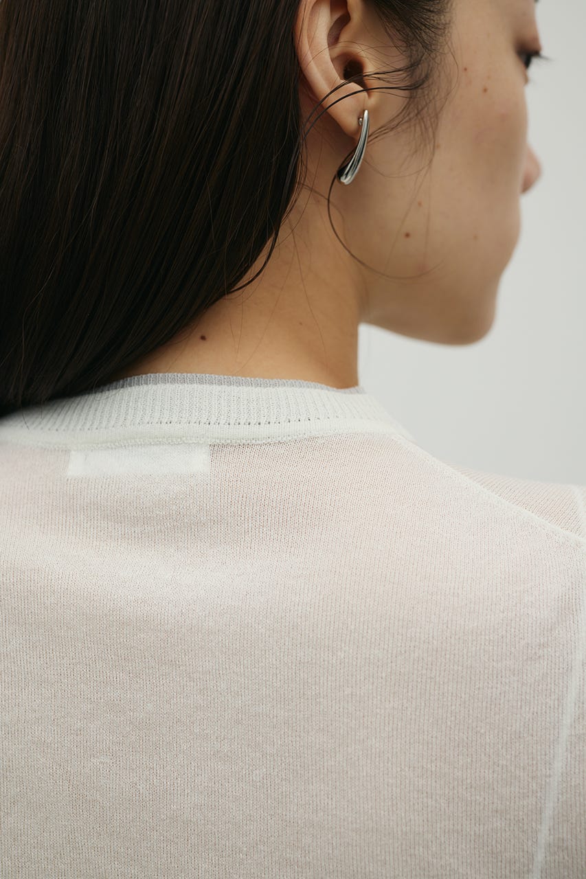 バイカラーニットカーデ WHT FREE