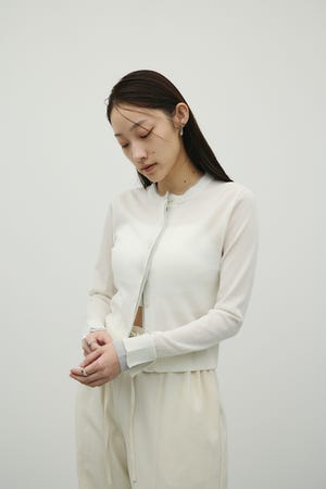 バイカラーニットカーデ