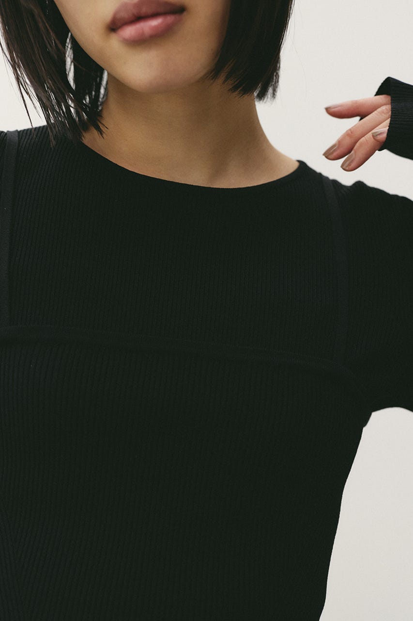 2ピースペプラムドライニット BLK FREE