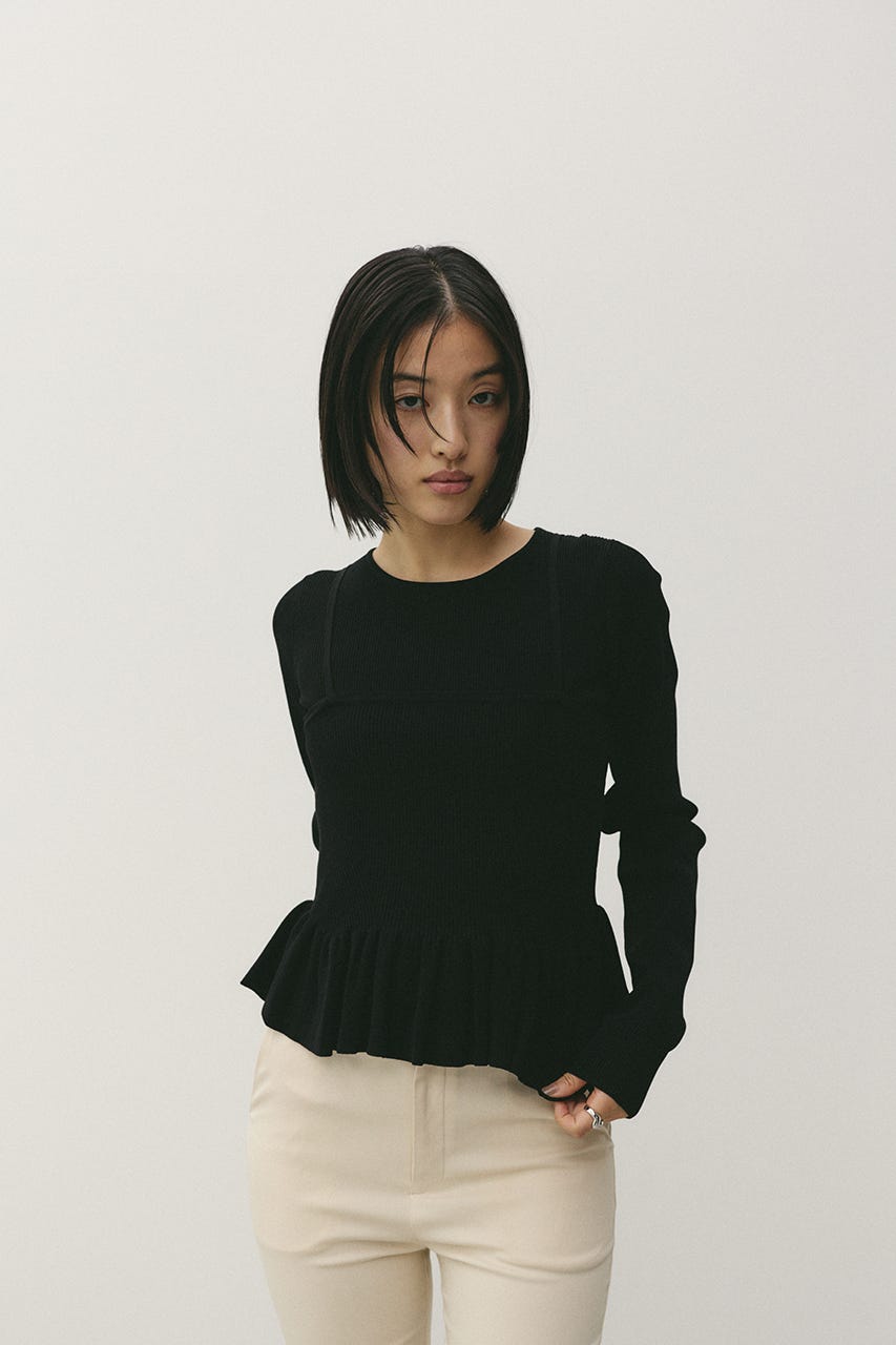 2ピースペプラムドライニット BLK FREE