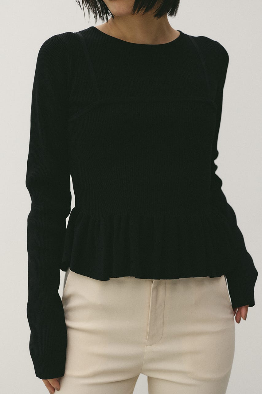 2ピースペプラムドライニット BLK FREE