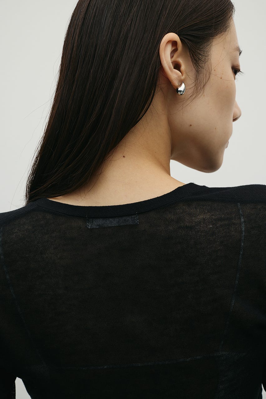 ディープVネックシアートップ BLK FREE