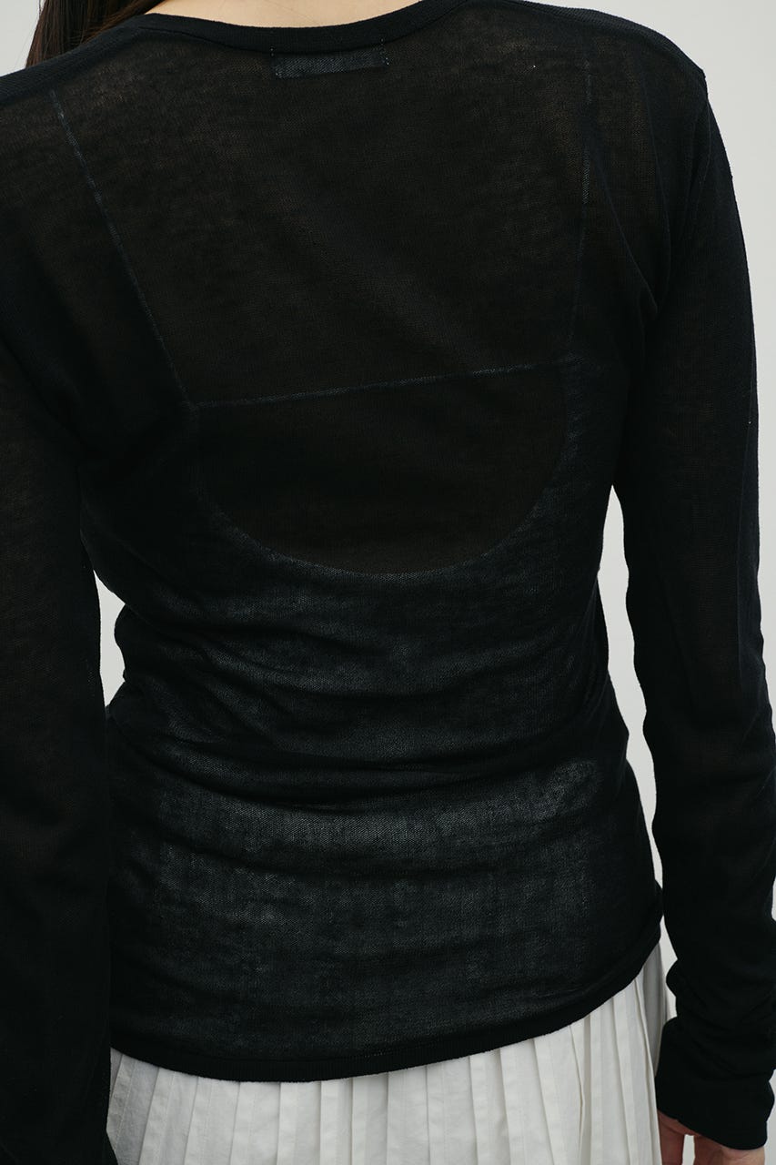 ディープVネックシアートップ BLK FREE