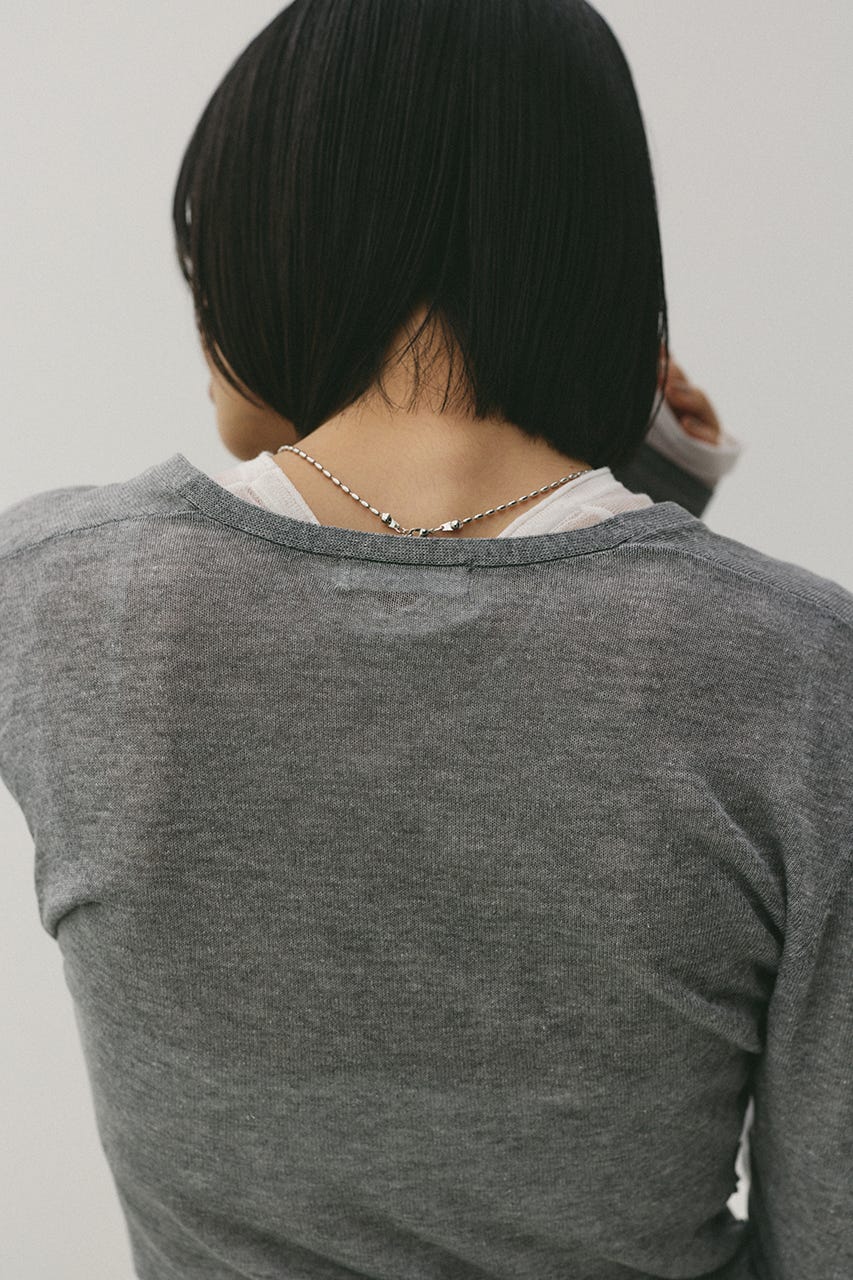 ディープVネックシアートップ GRY FREE