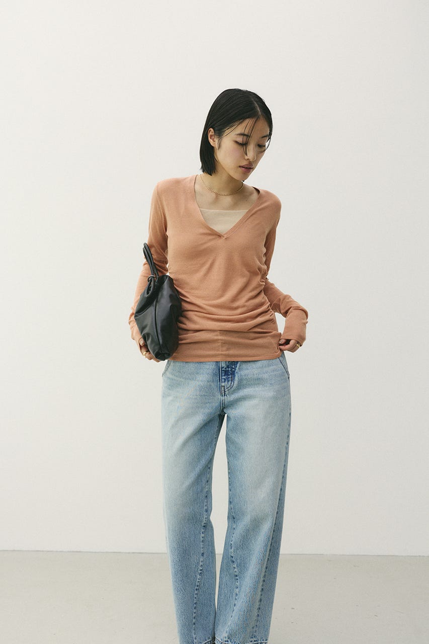 ディープVネックシアートップ L/ORG FREE