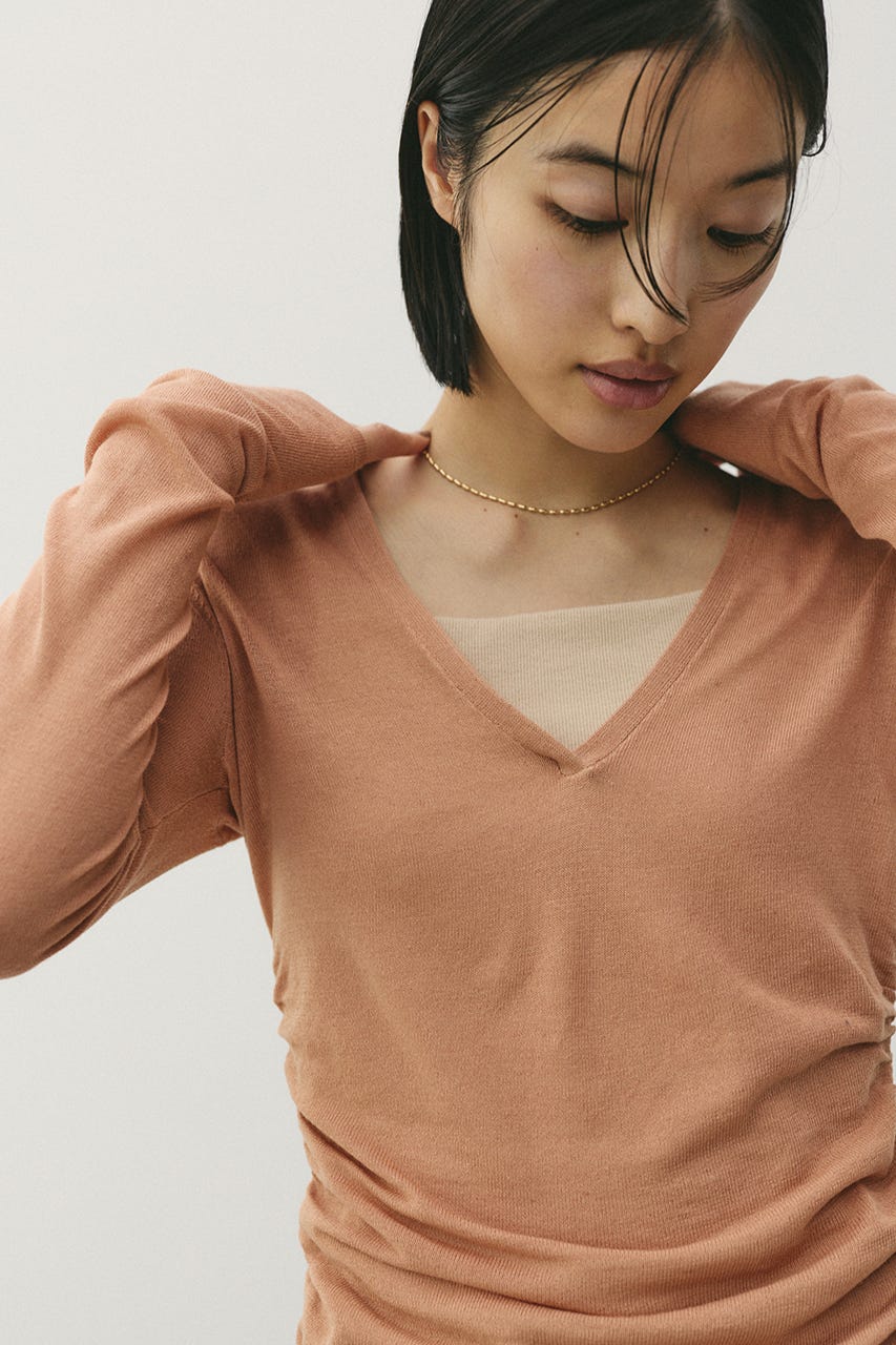 ディープVネックシアートップ L/ORG FREE