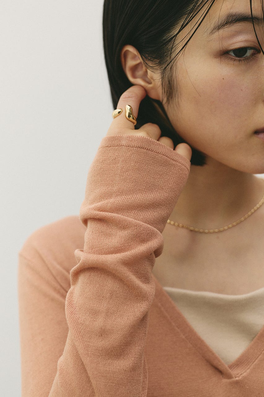 ディープVネックシアートップ L/ORG FREE