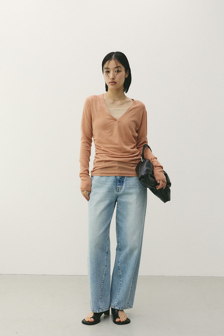 ディープVネックシアートップ L/ORG FREE