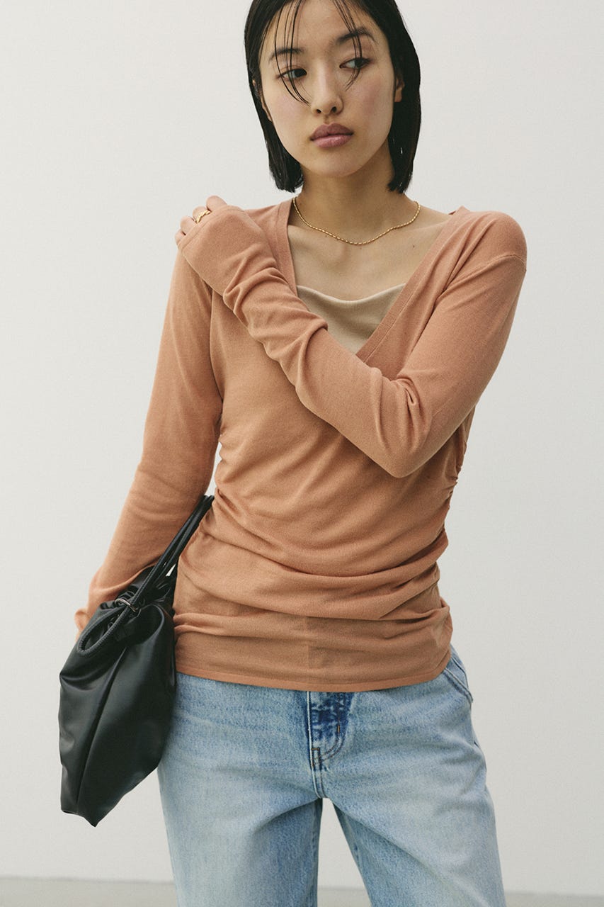 ディープVネックシアートップ L/ORG FREE