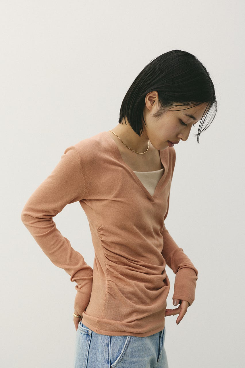 ディープVネックシアートップ L/ORG FREE