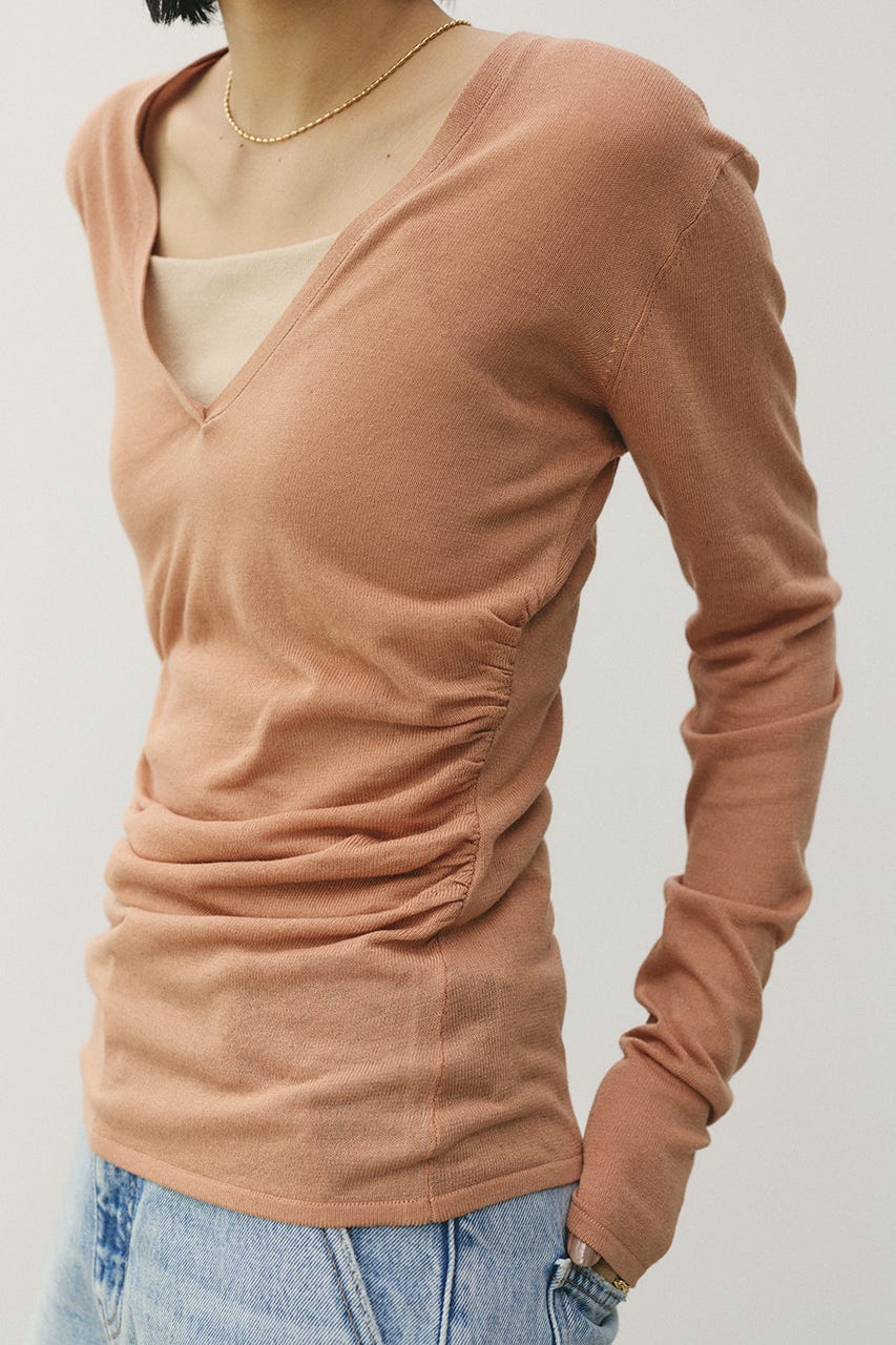 ディープVネックシアートップ L/ORG FREE