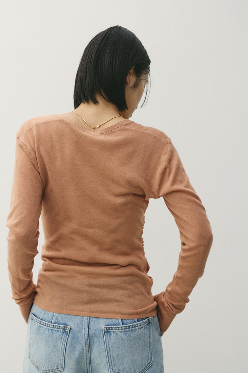 ディープVネックシアートップ L/ORG FREE