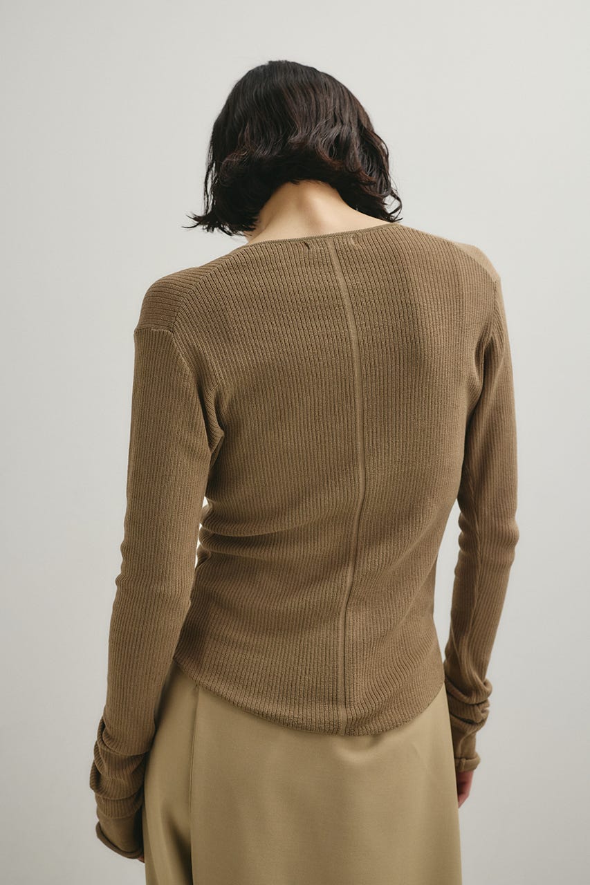 ヘンリーネックシアーニット BEG FREE