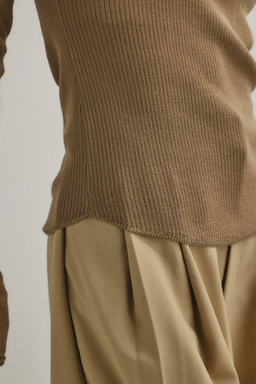 ヘンリーネックシアーニット BEG FREE