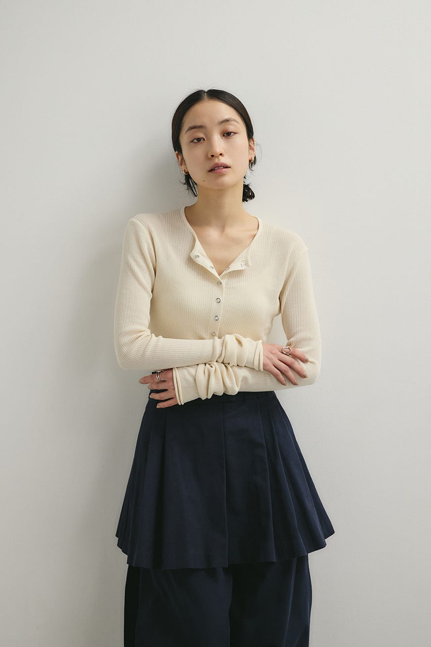 ヘンリーネックシアーニット IVOY FREE