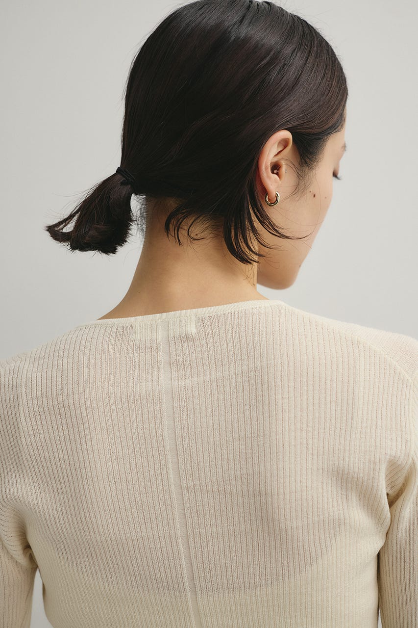 ヘンリーネックシアーニット IVOY FREE