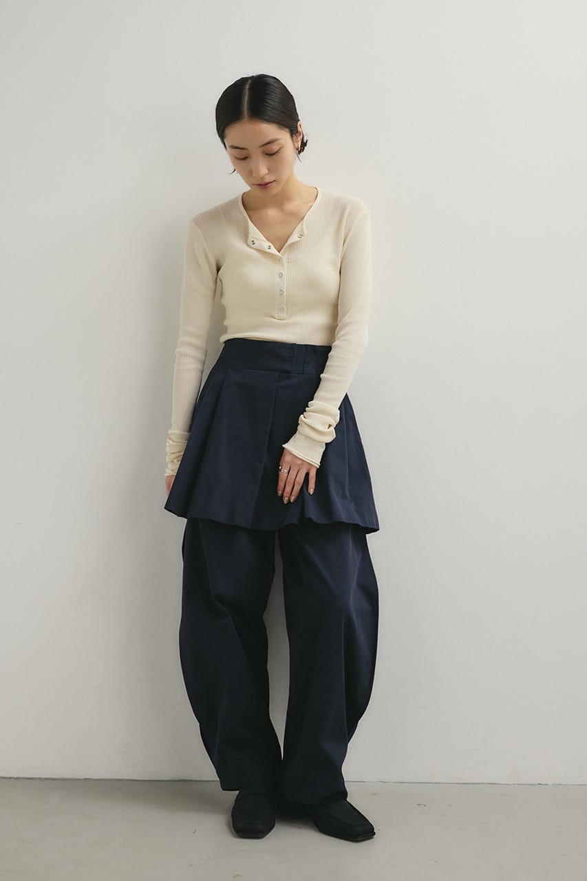 ヘンリーネックシアーニット IVOY FREE