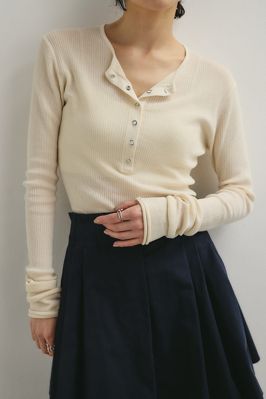 ヘンリーネックシアーニット IVOY FREE