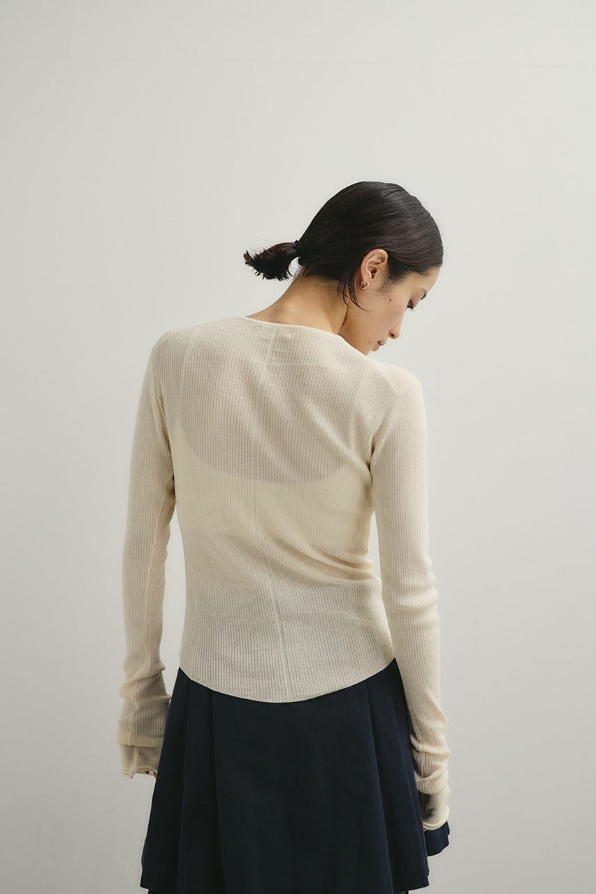 ヘンリーネックシアーニット IVOY FREE