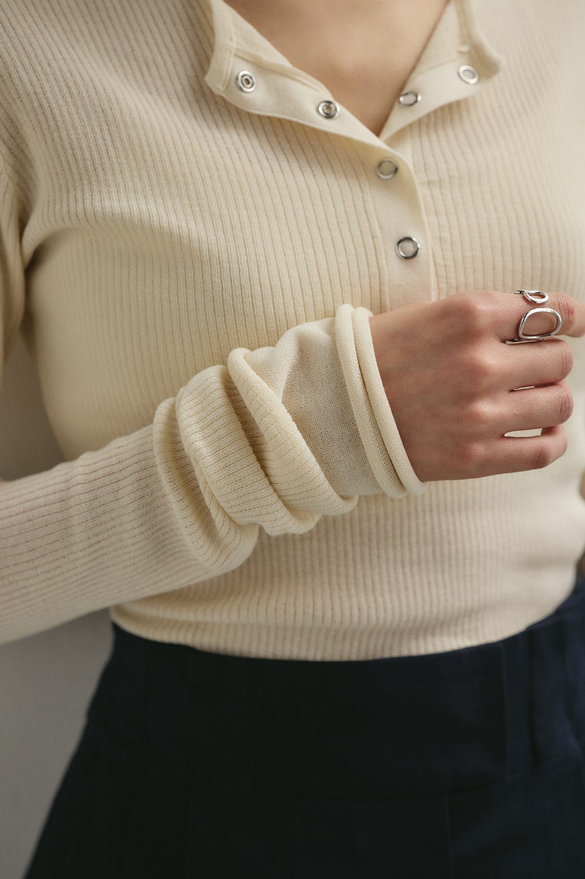 ヘンリーネックシアーニット IVOY FREE