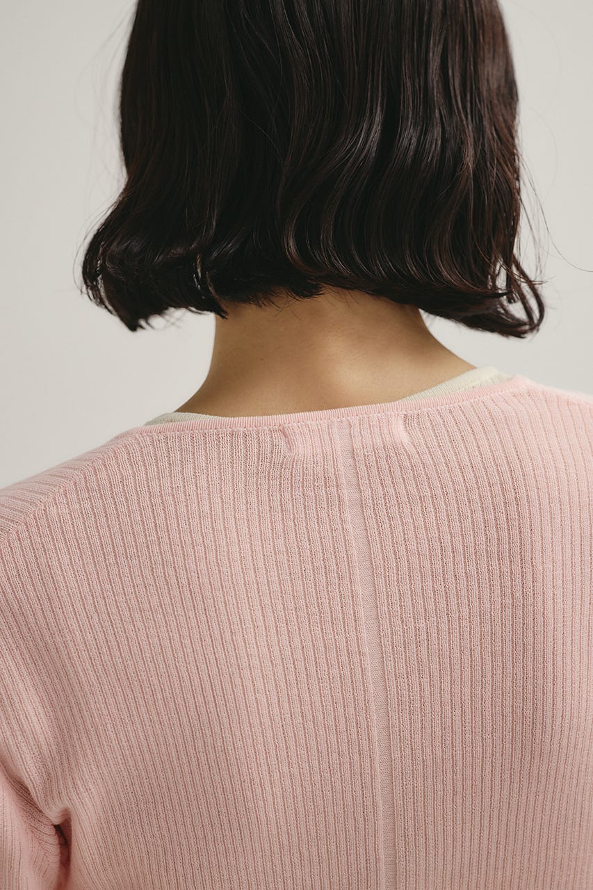 ヘンリーネックシアーニット PNK FREE