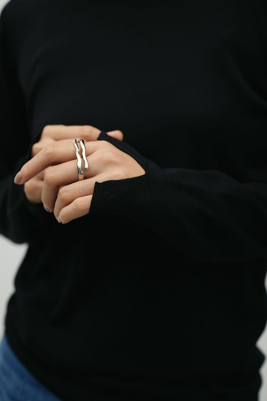 スリットスリーブニット BLK FREE