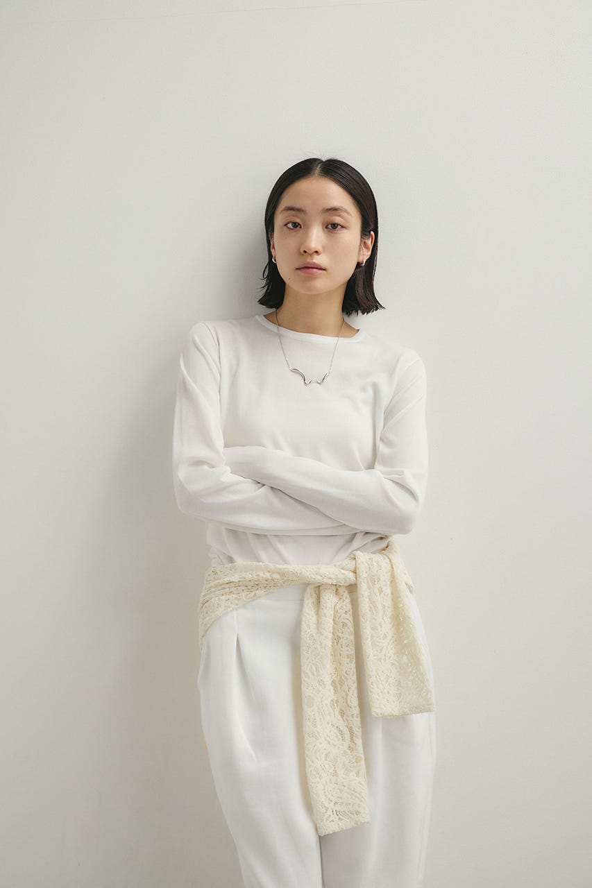 スリットスリーブニット WHT FREE