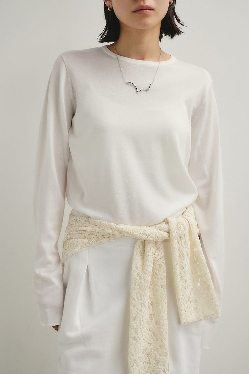 スリットスリーブニット WHT FREE