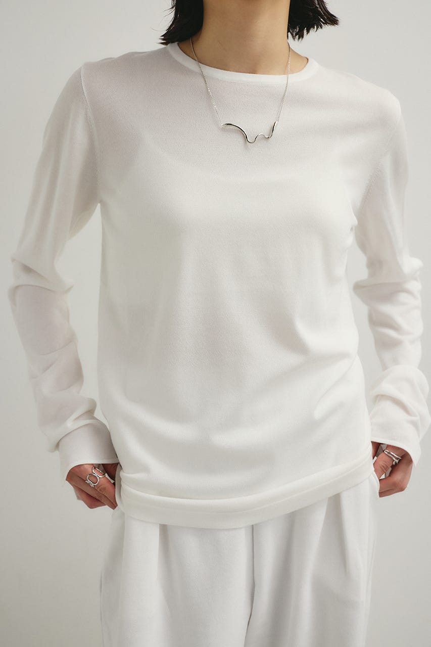 スリットスリーブニット WHT FREE