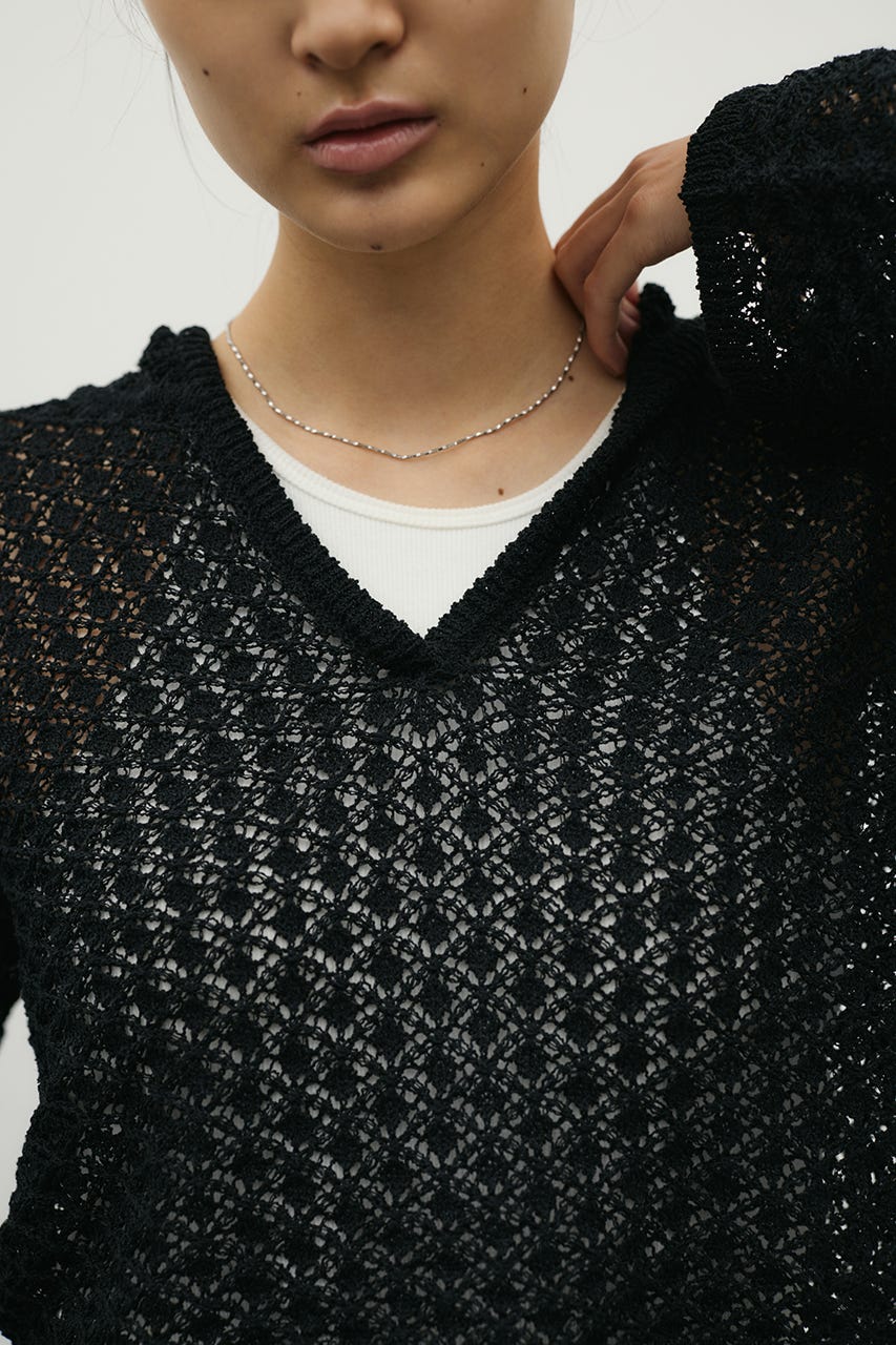 アイレットレースフーディー BLK FREE