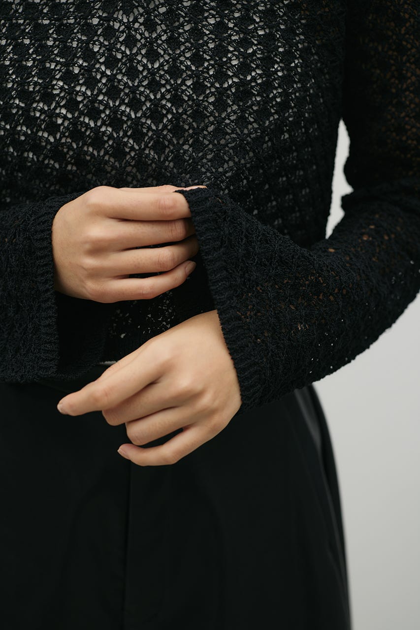 アイレットレースフーディー BLK FREE