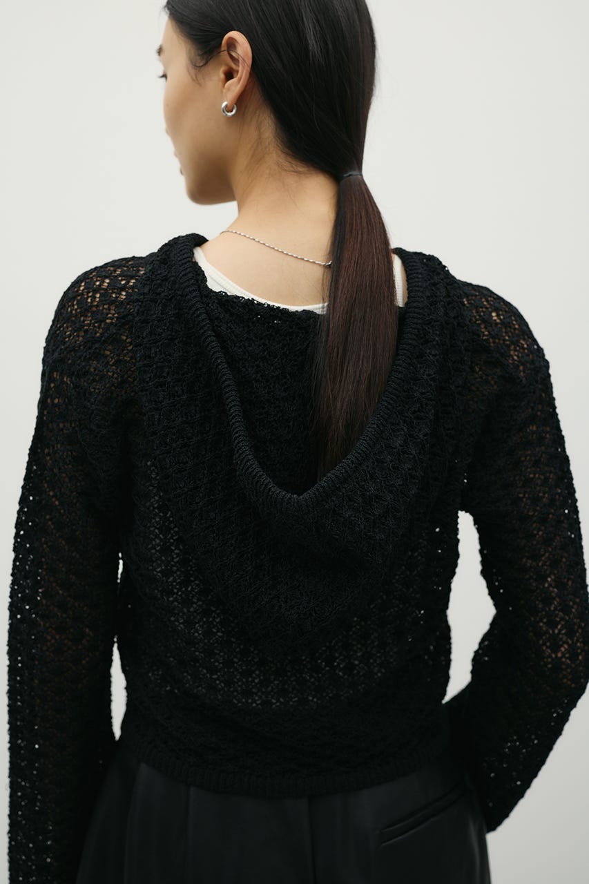 アイレットレースフーディー BLK FREE