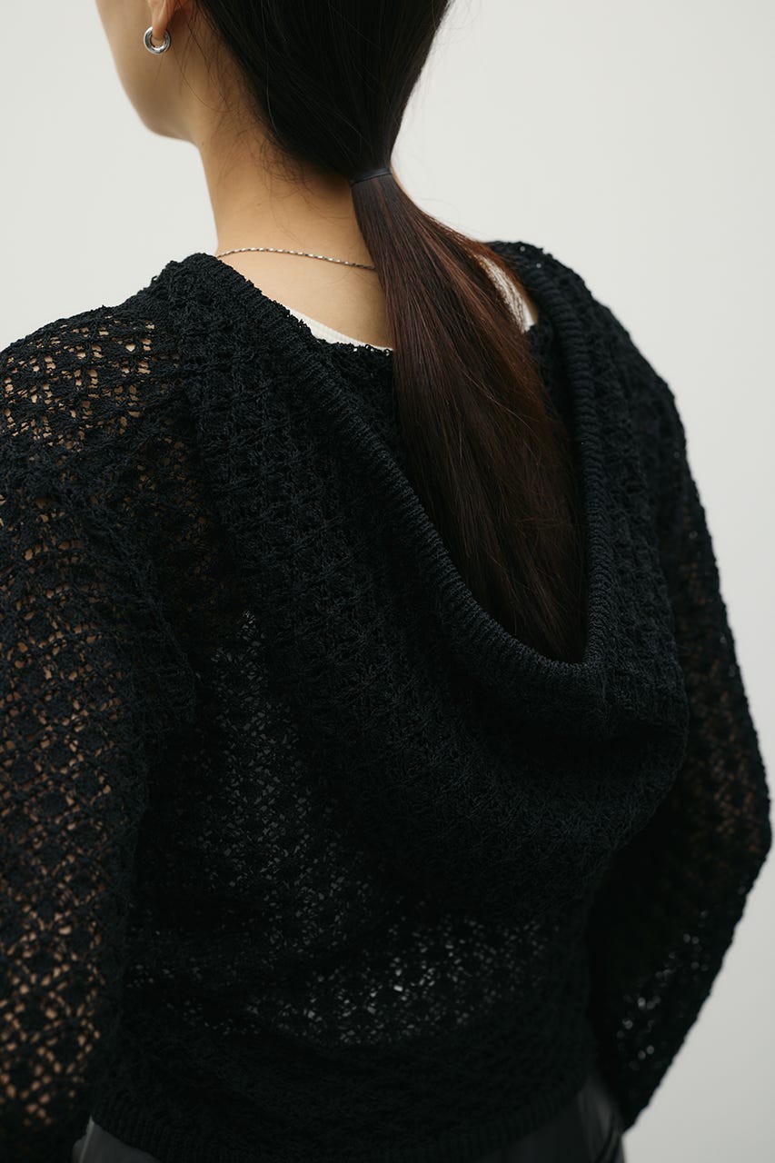 アイレットレースフーディー BLK FREE