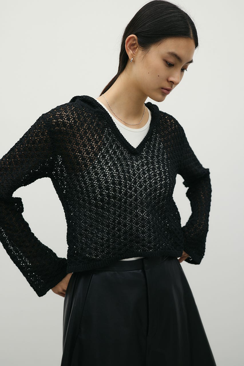 アイレットレースフーディー BLK FREE