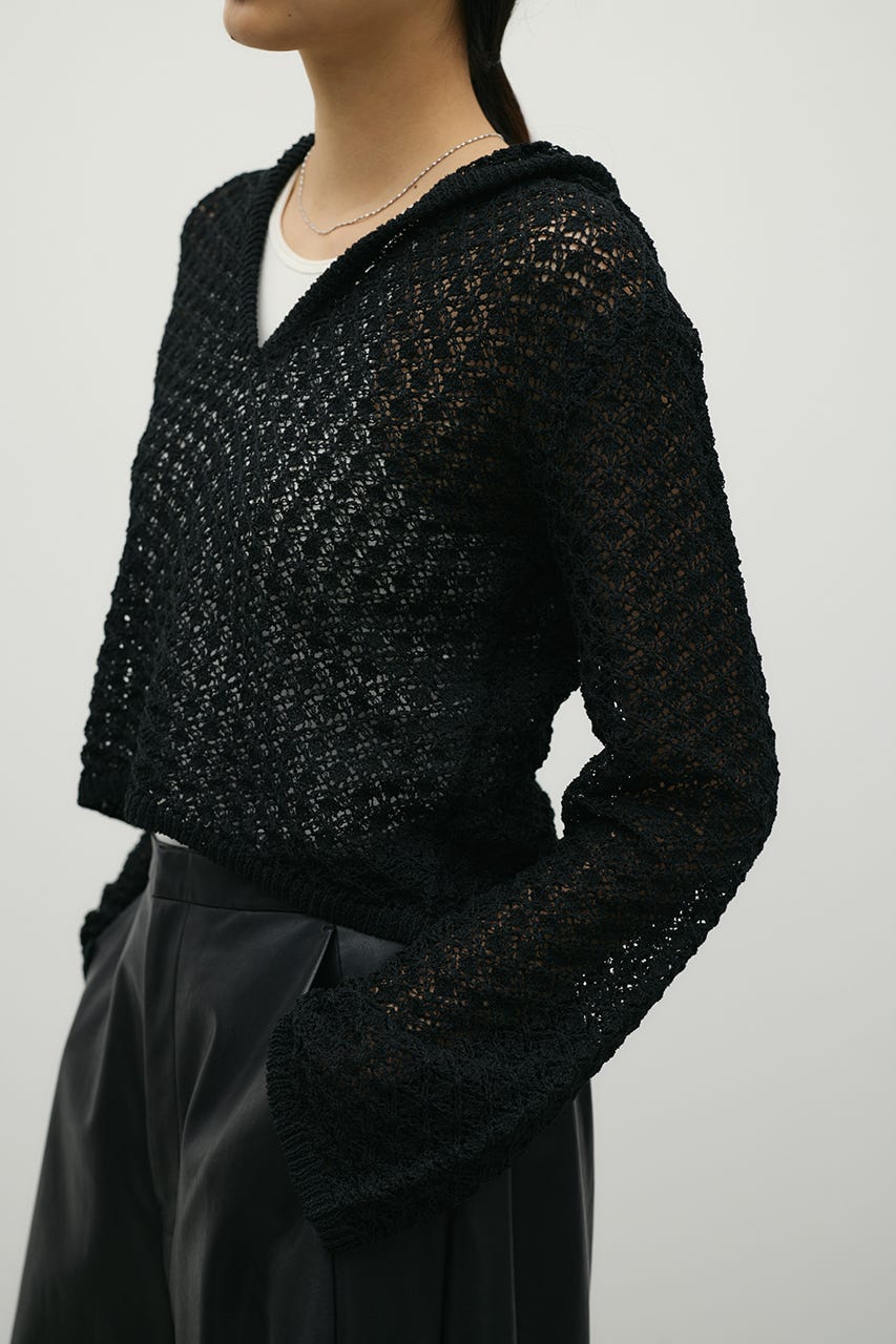 アイレットレースフーディー BLK FREE