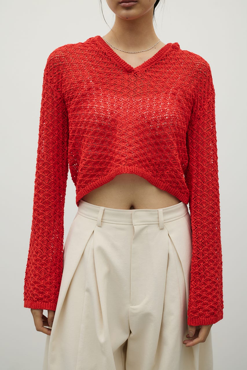 アイレットレースフーディー RED FREE