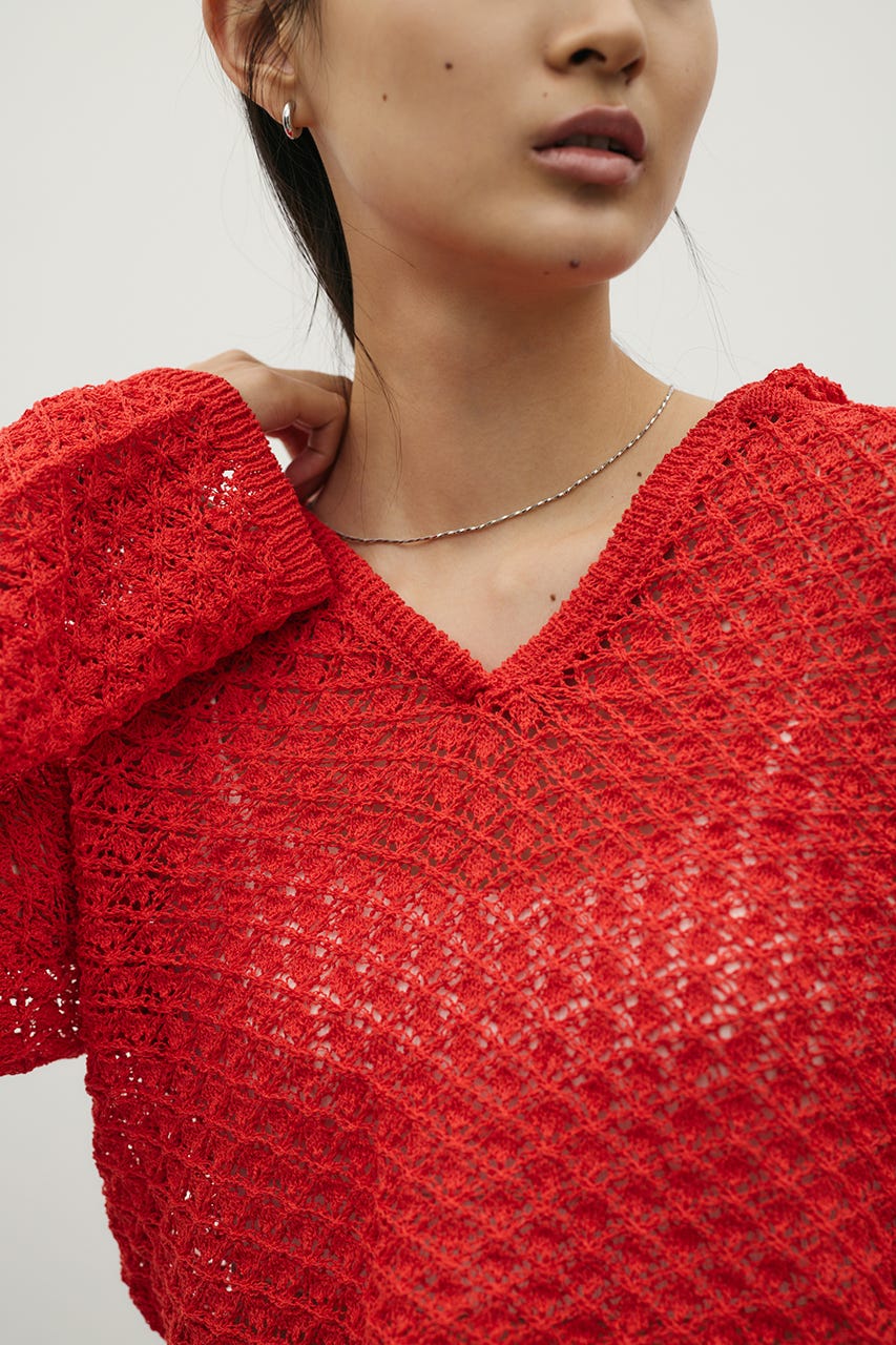 アイレットレースフーディー RED FREE